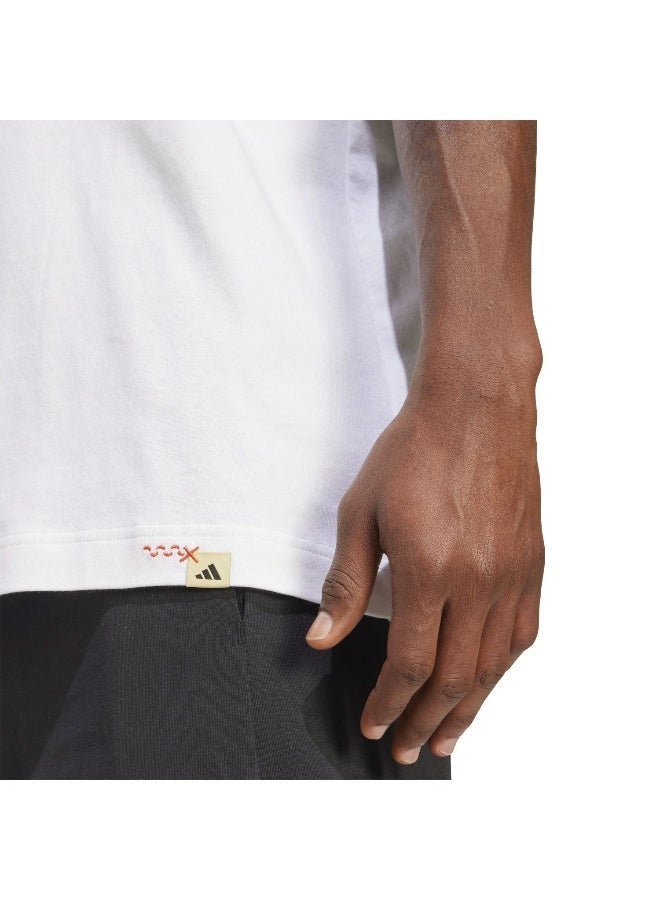 اديداس تي شيرت رجالي بطبعة جرافيك أبيض بأكمام قصيرة - Image 5